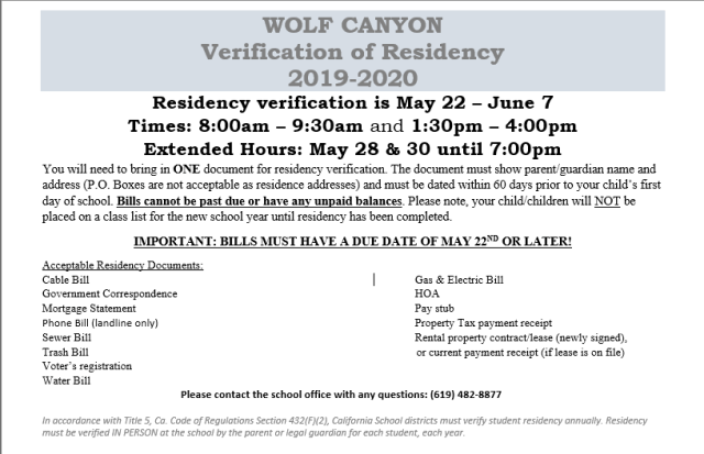 2019-20 Residency Verification