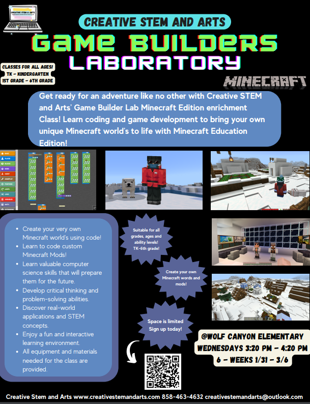 Game Builders Lab & 3D Design & Print! | Wolf Canyon – Home of the ...